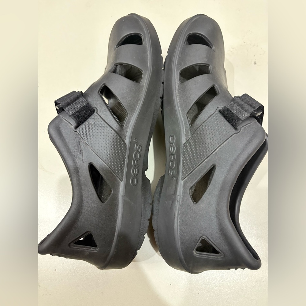 SOLD-Oofos 1300 Men's OOCANDOO Black Sandals Size 12 - Picture 4 of 9